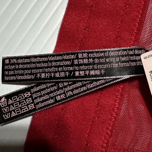 Victoria's Secret 38DD Very Sexy Bling Strap Push Up Bra Corset Bustier Red NWT - Picture 8 of 8